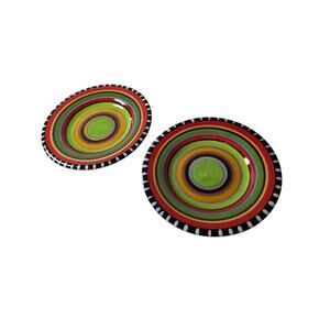 Gibson ELITE Multicolored Pueblo Springs Stoneware 8.5" Salad Plates - Set of 2